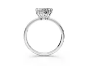 Minimalist Solitaire Engagement Ring Setting for Heart-Shaped Center with Thin Band and Prong Head in Platinum