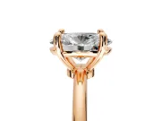 Minimalist Solitaire Engagement Ring Setting for Oval Center with Thin Band and Prong Head in Rose Gold