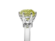 Solitaire Engagement Ring Setting for Fancy Yellow Cushion Cut Center with Plain Band and Tulip Prong Head in Platinum