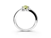 Floral Frame Engagement Ring Setting for Fancy Yellow Pear-Shaped Center with Accent Clusters and Prong Head in Sterling Silver