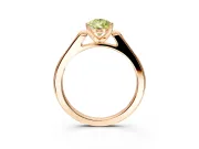 Solitaire Engagement Ring Setting for Fancy Yellow Pear-Shaped Center with Channel Accents and Prong Head in Rose Gold