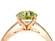 Solitaire Engagement Ring Setting for Fancy Yellow Round Cut Center with Princess Cut Channel Band and Prong Head in Rose Gold