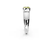 Tension Engagement Ring Setting for Fancy Yellow Cushion Cut Center with Wide Flat Band and Tension Head in White Gold