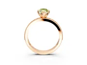 Milgrain Pave Engagement Ring Setting for Fancy Yellow Marquise Center with Accent Band and Prong Head in Rose Gold