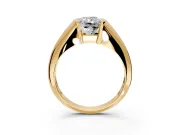 Tension Engagement Ring Setting for Radiant Cut Center with Wide Tapered Band and Tension Head in Yellow Gold