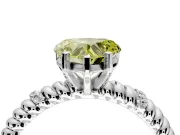 Rope Engagement Ring Setting for Fancy Yellow Heart-Shaped Center with Accent Shoulders and Prong Head in White Gold