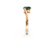 Solitaire Engagement Ring Setting for Fancy Green Round Cut Center with Plain Bypass Twist Band and Prong Head in Rose Gold