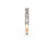 Asscher Cut Lab-Grown Diamond Half Eternity Wedding Band with Shared-Prong Setting in Rose Gold