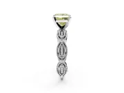 Solitaire Engagement Ring Setting for Fancy Yellow Princess Cut Center with Marquise Panel Band and Prong Head in Platinum