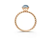 Solitaire Engagement Ring Setting for Fancy Blue Marquise Center with Plain Twisted Rope Band and Prong Head in Rose Gold