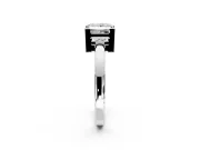 Solitaire Engagement Ring Setting for Princess Cut Center with Plain Band and Flat Tab Prong Head in Sterling Silver