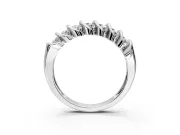 Round Cut Lab-Grown Diamond Multi-Row Channel-Set Wedding Band in Sterling Silver