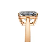 Solitaire Engagement Ring Setting for Emerald Cut Center with Open Cathedral Shoulders and Prong Head in Rose Gold