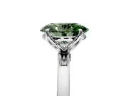 Solitaire Engagement Ring Setting for Fancy Green Oval Center with Thin Rounded Plain Band and Prong Head in Platinum