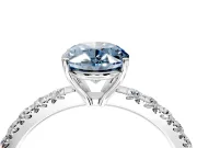 Solitaire Engagement Ring Setting for Fancy Blue Oval Center with Large Accent Band and Prong Head in Platinum