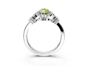 Floral Engagement Ring Setting for Fancy Yellow Pear-Shaped Center with Marquise Cluster Shoulders and Prong Head in Sterling Silver
