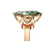 Solitaire Engagement Ring Setting for Fancy Green Marquise Center with Plain Band and Tulip Prong Head in Rose Gold