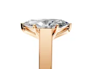Solitaire Engagement Ring Setting for Marquise Center with Tapered Split Shoulders and Prong Head in Rose Gold