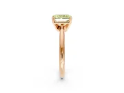 Solitaire Engagement Ring Setting for Fancy Yellow Radiant Cut Center with Knife Ridge Band and Claw Prong Head in Rose Gold