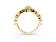 Milgrain Bezel Engagement Ring Setting for Fancy Yellow Pear-Shaped Center with Marquise Stations and Bezel Head in Yellow Gold