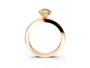 Solitaire Engagement Ring Setting for Fancy Yellow Marquise Center with Channel Baguette Band and Prong Head in Rose Gold