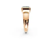 Solitaire Engagement Ring Setting for Fancy Green Princess Cut Center with Wide Band and Bezel Head in Rose Gold