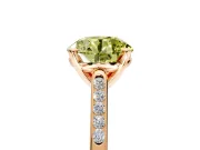 Solitaire Engagement Ring Setting for Fancy Yellow Round Cut Center with Channel Accents and Prong Head in Rose Gold