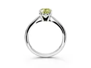 Solitaire Engagement Ring Setting for Fancy Yellow Oval Center with Knife Ridge Band and Claw Prong Head in Platinum