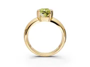 Tension Engagement Ring Setting for Fancy Yellow Radiant Cut Center with Wide Flat Band and Tension Head in Yellow Gold