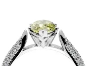Solitaire Engagement Ring Setting for Fancy Yellow Marquise Center with Multi-Row Accents and Prong Head in Platinum