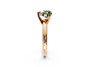 Solitaire Engagement Ring Setting for Fancy Green Heart-Shaped Center with Wire Band and Prong Head in Rose Gold