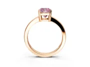 Solitaire Engagement Ring Setting for Fancy Pink Cushion Cut Center with Plain Band and Flat Tab Prong Head in Rose Gold