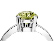 Solitaire Engagement Ring Setting for Fancy Yellow Round Cut Center with Plain Band and Flat Tab Prong Head in Platinum