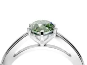 Solitaire Engagement Ring Setting for Fancy Green Marquise Center with Flat-Sided Plain Band and Prong Head in White Gold