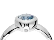 Solitaire Engagement Ring Setting for Fancy Blue Marquise Center with Wide Band and Bezel Head in Platinum