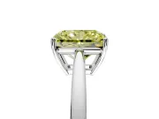 Solitaire Engagement Ring Setting for Fancy Yellow Radiant Cut Center with Open Cathedral Shoulders and Prong Head in Sterling Silver
