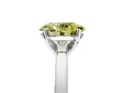 Solitaire Engagement Ring Setting for Fancy Yellow Oval Center with Basket Rail and Prong Head in White Gold
