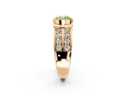 Bezel Engagement Ring Setting for Fancy Yellow Cushion Cut Center with Wide Channel-Set Band and Bezel Head in Rose Gold