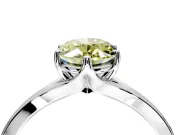 Solitaire Engagement Ring Setting for Fancy Yellow Oval Center with Plain Split Shank and Prong Head in Platinum
