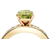 Solitaire Engagement Ring Setting for Fancy Yellow Radiant Cut Center with Channel-Set Accents and Prong Head in Yellow Gold