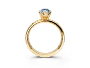 Solitaire Engagement Ring Setting for Fancy Blue Marquise Center with Scrollwork Band and Prong Head in Yellow Gold
