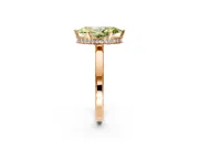 Hidden Halo Engagement Ring Setting for Fancy Yellow Marquise Center with Wide Flat Plain Band and Prong Head in Rose Gold