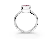 Solitaire Engagement Ring Setting for Fancy Pink Princess Cut Center with Wide Band and Bezel Head in Platinum