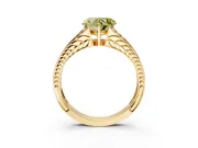 Split Shank Engagement Ring Setting for Fancy Yellow Heart-Shaped Center with Pave Split Shank and Prong Head in Yellow Gold
