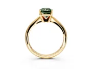 Solitaire Engagement Ring Setting for Fancy Green Radiant Cut Center with Knife Ridge Band and Claw Prong Head in Yellow Gold