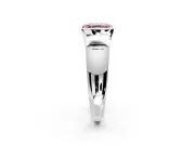 Tension Engagement Ring Setting for Fancy Pink Asscher Cut Center with Wide Flat Band and Tension Head in Platinum