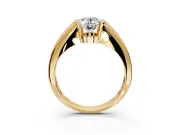 Tension Engagement Ring Setting for Oval Center with Wide Tapered Band and Tension Head in Yellow Gold