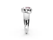 Solitaire Engagement Ring Setting for Fancy Pink Heart-Shaped Center with Wide Band and Bezel Head in Platinum