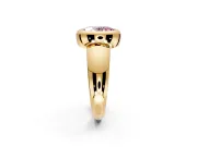 Solitaire Engagement Ring Setting for Fancy Pink Oval Center with Wide Band and Bezel Head in Yellow Gold