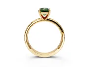 Solitaire Engagement Ring Setting for Fancy Green Emerald Cut Center with Scrollwork Band and Prong Head in Yellow Gold